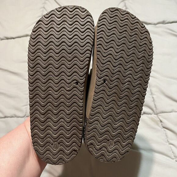 Wonder Nation Tan Brown Double Straps Faux Leather Slip on Slides Sandals Kids 1 - Picture 8 of 9